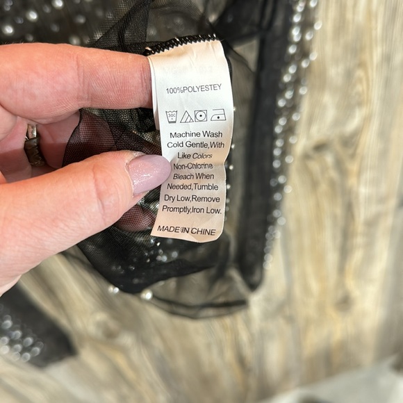 Sheer Pearl and Rhinestone Top - Picture 4 of 4